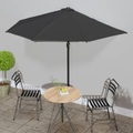 vidaXL Balkon-Sonnenschirm Alu-Mast Schwarz 300x150x253cm Halbrund
