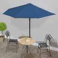 vidaXL Balkon-Sonnenschirm Alu-Mast Blau 300x150x253cm Halbrund
