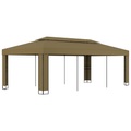 vidaXL, vidaXL Pavillon mit Doppeldach 3x6 m Taupe 180 g/m²