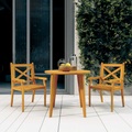 vidaXL Garten-Essstühle 2 Stk. Massivholz Akazie