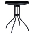 vidaXL, vidaXL Gartentisch Schwarz 60 cm Stahl und Glas