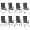 vidaXL Gartenstühle Klappbar 8 Stk. Textilene Schwarz