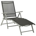 vidaXL Klappbare Sonnenliege Textilene und Aluminium Schwarz Silbern