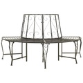 vidaXL Garten-Baumbank Halbrund 160 cm Stahl
