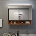 vidaXL, vidaXL LED-Bad-Spiegelschrank Eichefarben 80x15x60 cm MDF