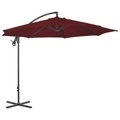vidaXL Ampelschirm mit Stahlmast 300 cm Bordeauxrot