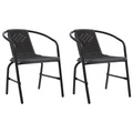 vidaXL Gartenstühle 2 Stk. Kunststoff Rattan-Optik und Stahl 110 kg