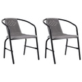 vidaXL Gartenstühle 2 Stk. Kunststoff Rattan-Optik und Stahl 110 kg