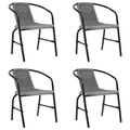 vidaXL Gartenstühle 4 Stk. Kunststoff Rattan-Optik und Stahl 110 kg