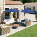 vidaXL Doppel-Sonnenschirm mit Stahlmast Azurblau 600x300 cm