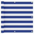 vidaXL Balkon-Sichtschutz Weiß und Blau 90x400 cm Oxford-Gewebe