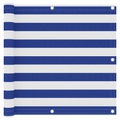 vidaXL Balkon-Sichtschutz Weiß und Blau 90x500 cm Oxford-Gewebe