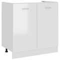 vidaXL Spülenunterschrank Hochglanz-Weiß 80x46x81,5 cm Spanplatte