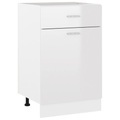 vidaXL Schubunterschrank Hochglanz-Weiß 50x46x81,5 cm Spanplatte