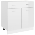 vidaXL Schubunterschrank Hochglanz-Weiß 80x46x81,5 cm Spanplatte
