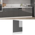 vidaXL, vidaXL Geschirrspülerblende Hochglanz-Grau 59,5x3x67 cm Spanplatte