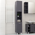 vidaXL Badezimmerschrank Hochglanz-Grau 30x30x179 cm Spanplatte