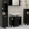 vidaXL Badezimmerschrank Schwarz 60x32x53,5 cm Spanplatte