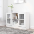 vidaXL Vitrinenschrank Weiß 120x30,5x70 cm Spanplatte