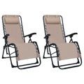 vidaXL Klappbare Liegestühle 2 Stk. Taupe Textiline