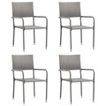 vidaXL Garten-Essstühle 4 Stk. Poly Rattan Anthrazit