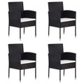 vidaXL Gartenstühle 4 Stk. Poly Rattan Schwarz