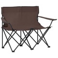 vidaXL Campingstuhl 2-Sitzer Klappbar Stahl und Stoff Taupe
