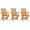vidaXL Gartenstühle 3 Stk. Massivholz Teak