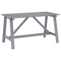 vidaXL Garten-Esstisch Grau 140x70x73,5 cm Akazie Massivholz