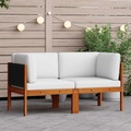 vidaXL Garten-Ecksofas 2 Stk. mit Auflagen Akazie Massivholz