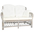 vidaXL, vidaXL 2-Sitzer-Sofa Grau Rattan