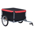 vidaXL Fahrrad-Lastenanhänger Schwarz und Rot 65 kg