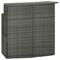 vidaXL, vidaXL Garten-Bartisch Grau 120x55x110 cm Poly Rattan