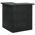 vidaXL Eck-Bartisch Schwarz 100x50x105 cm Poly Rattan