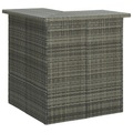 vidaXL Eck-Bartisch Grau 100x50x105 cm Poly Rattan