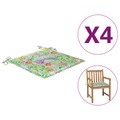 vidaXL Gartenstuhl-Sitzkissen 4 Stk. Blattmuster 50x50x4 cm Stoff