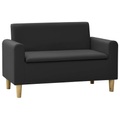 vidaXL 2-Sitzer-Kindersofa Schwarz Kunstleder