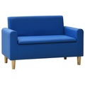 vidaXL 2-Sitzer-Kindersofa Blau Kunstleder