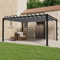 vidaXL Pavillon mit Lamellendach 3x4 m Anthrazit Stoff und Aluminium