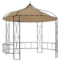 vidaXL Pavillon 300x290 cm Taupe Rund