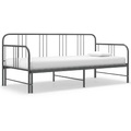 vidaXL Ausziehsofa Bettgestell Grau Metall 90x200 cm