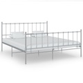 vidaXL Bett Grau Metall 200x200 cm