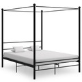 vidaXL Himmelbett Schwarz Metall 160x200 cm