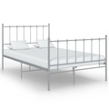 vidaXL, vidaXL Bett Grau Metall 120x200 cm
