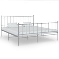 vidaXL Bett Grau Metall 140x200 cm