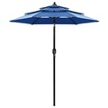 vidaXL Sonnenschirm mit Aluminium-Mast 3-lagig Azurblau 2 m