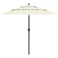 vidaXL Sonnenschirm mit Aluminium-Mast 3-lagig Sandfarben 2,5 m