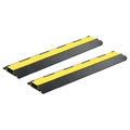 vidaXL, vidaXL Kabelbrücken Überfahrschutz 2 Stk. 2 Kanäle Gummi 101,5 cm