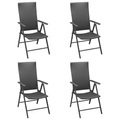 vidaXL Gartenstühle 4 Stk. Poly Rattan Schwarz