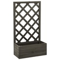 vidaXL Garten-Spalier mit Blumenkasten Grau 50x25x90 cm Tannenholz